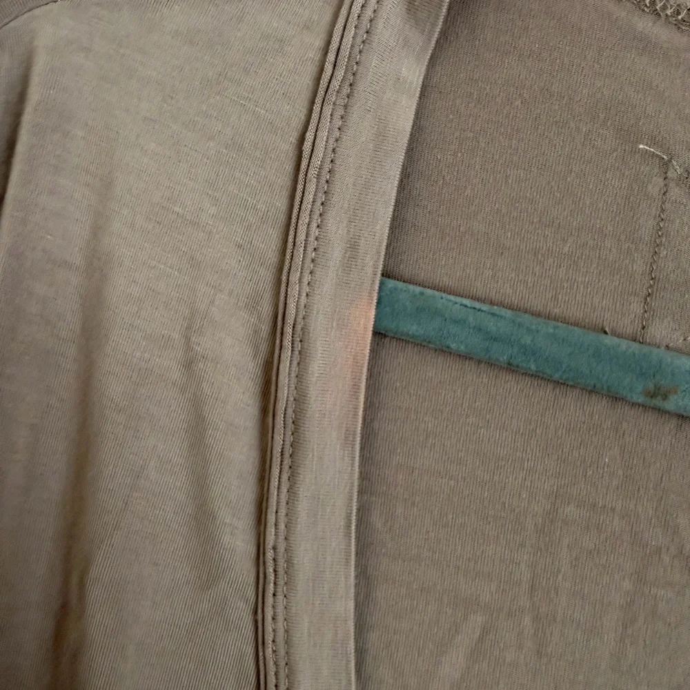 Free People Long Sleeve Vneck Top Large Tan - Picture 7 of 7